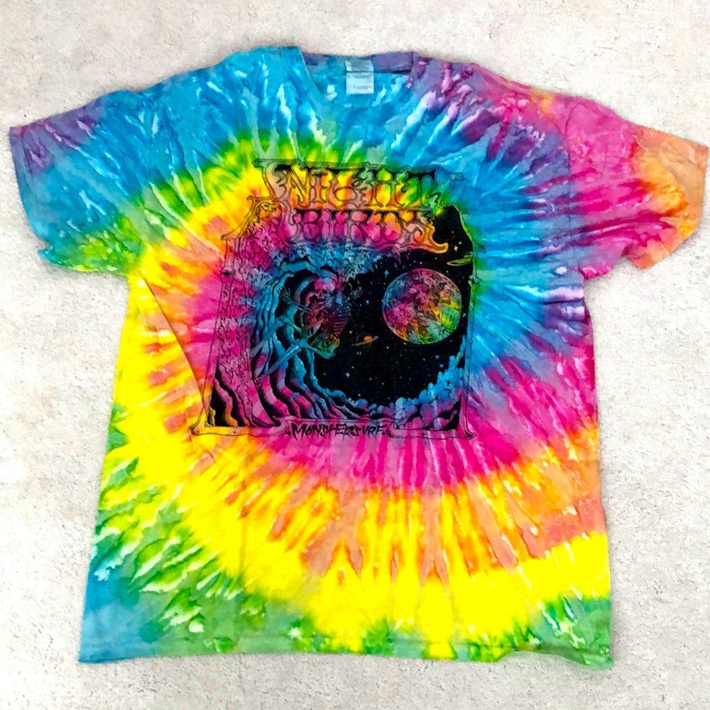 Night birds monster surf rainbow tye dye tshirt